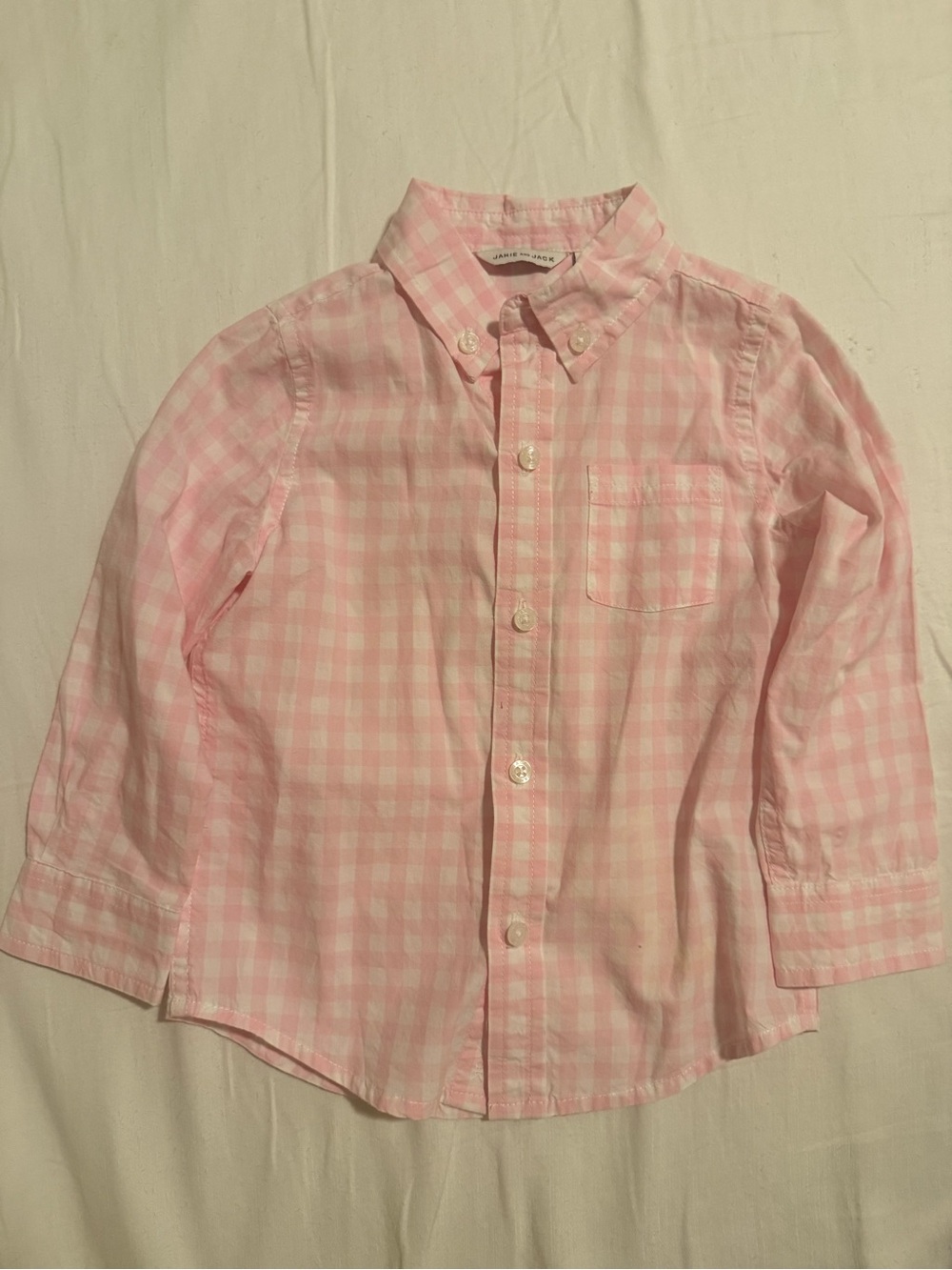 Janie and Jack Pink Gingham Button-Down Shirt